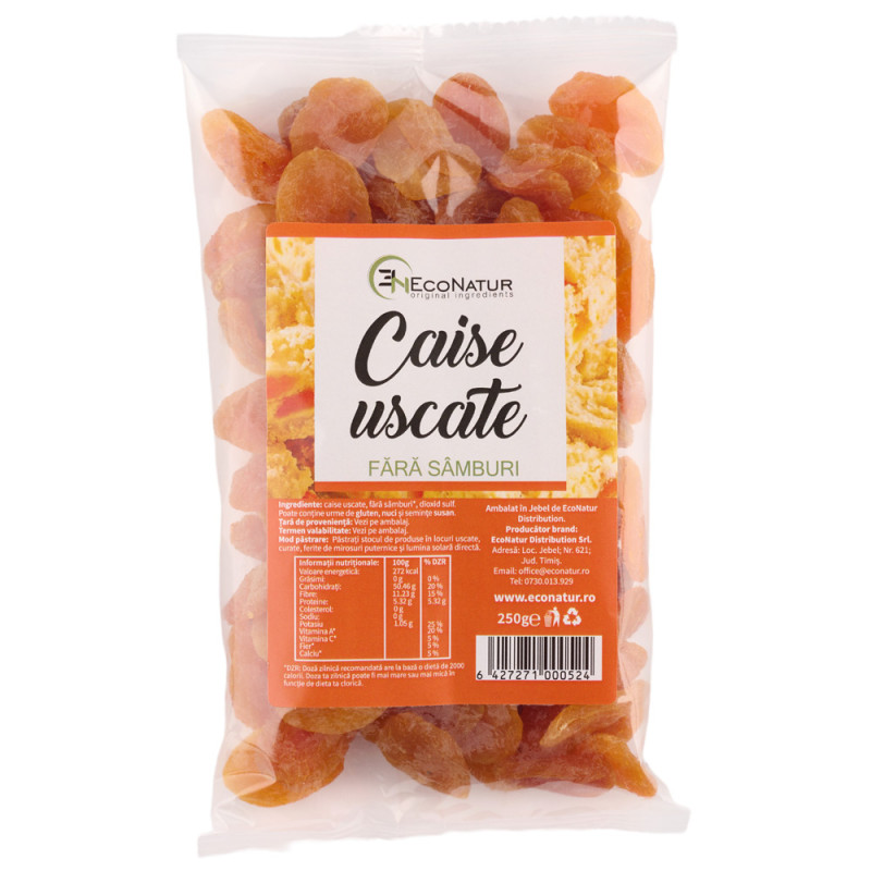 Caise uscate, fara samburi 250g Econatur