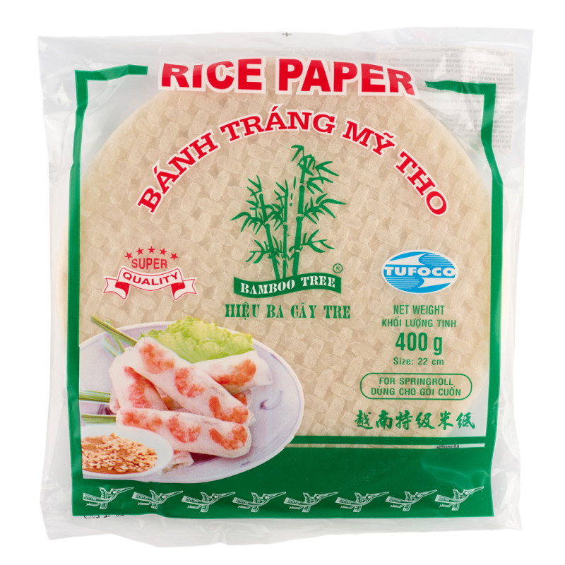 Hartie orez spring roll CRUDE diametru 20 cm Bamboo tree 400g