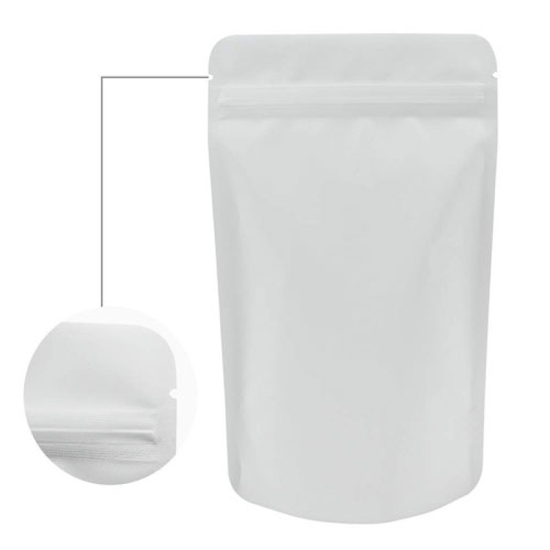 Pungi stand up albe 20X30X8CM reutilizabile cu fermoar (set 100buc) Pungi stand up albe 20X30X8CM reutilizabile cu fermoar (set 100buc)