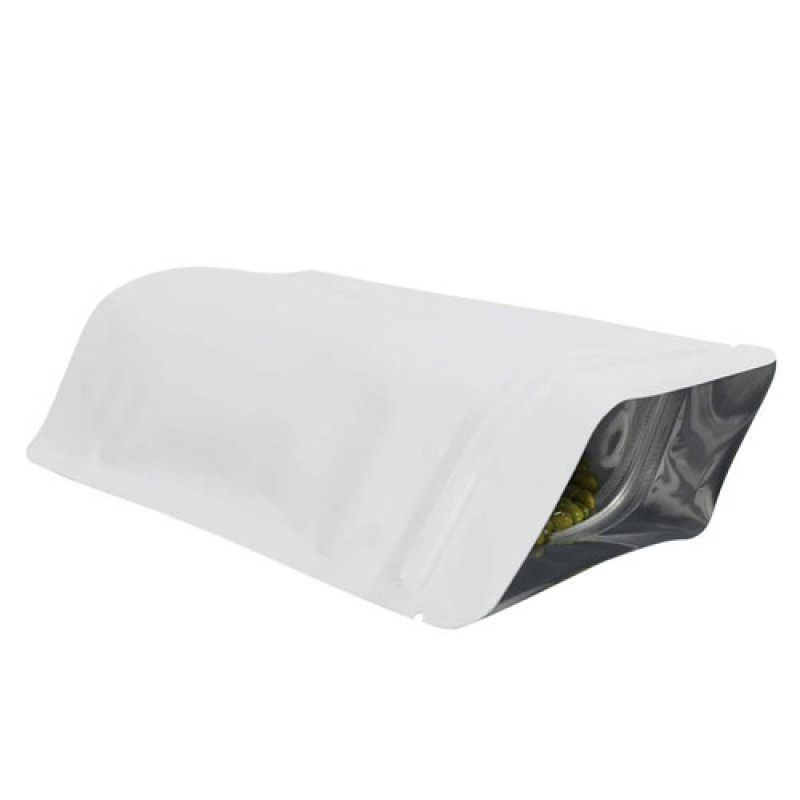 Pungi stand up albe 20X30X8CM reutilizabile cu fermoar (set 100buc) Pungi stand up albe 20X30X8CM reutilizabile cu fermoar (set 100buc)