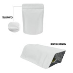 Pungi stand up albe 20X30X8CM reutilizabile cu fermoar (set 100buc) Pungi stand up albe 20X30X8CM reutilizabile cu fermoar (set 100buc)