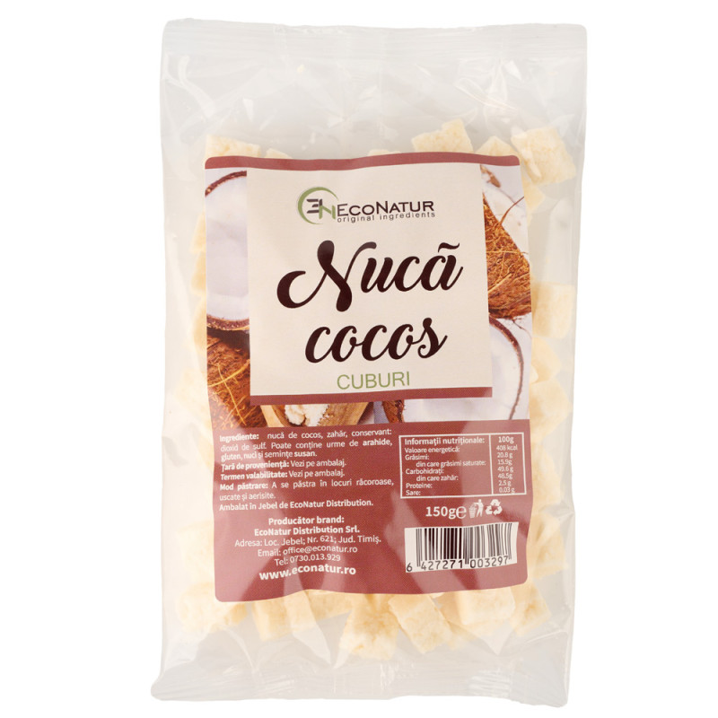 Nuca cocos cuburi 150g EcoNatur