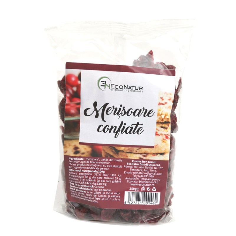 Merișoare confiate 250g Econatur Merișoare confiate 250g Econatur