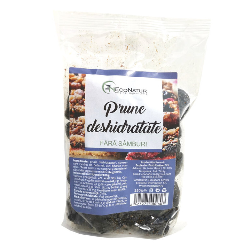 Prune uscate, fara samburi 250g Econatur Prune uscate, fara samburi 250g Econatur