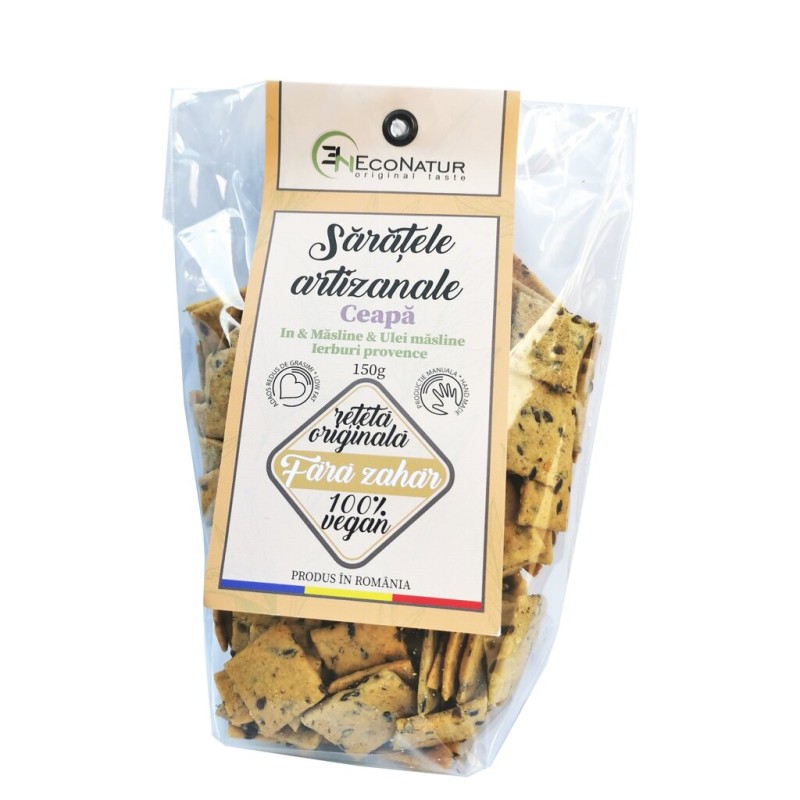 Saratele artizanale vegane, cu ceapa şi in 150g Econatur Saratele artizanale vegane, cu ceapa şi in 150g Econatur